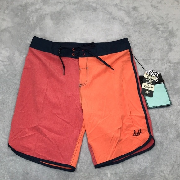 Lost Enterprises Color Block Board Shorts Size 32 New - Picture 1 of 11